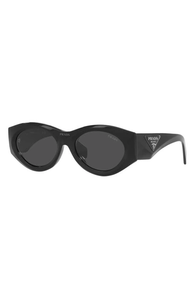 Shop Prada 53mm Irregular Sunglasses In Black