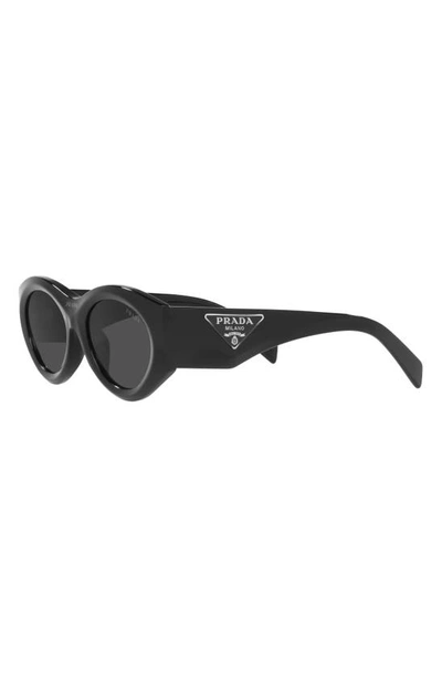 Prada 53mm Irregular Sunglasses In Black