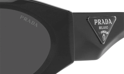 Shop Prada 53mm Irregular Sunglasses In Black