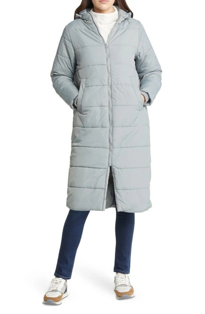 Modern Eternity 3-in-1 Long Quilted Waterproof Maternity Puffer Coat In Graphite