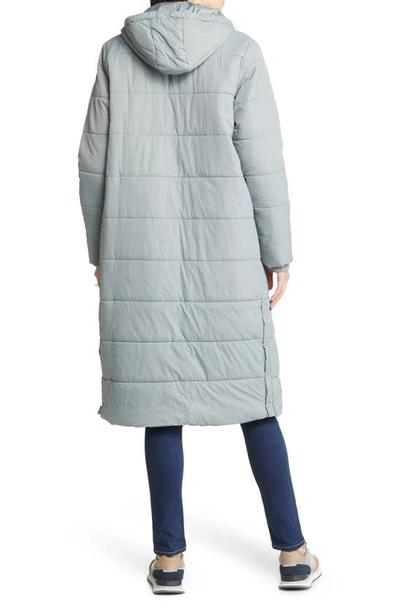 Modern Eternity 3-in-1 Long Quilted Waterproof Maternity Puffer Coat In Graphite