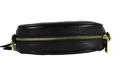 Michael Kors Jet Set Charm Small Pebbled Leather Oval Camera Crossbody Bag  In Black