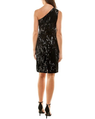 Shop Nicole Miller Sequin Velvet Sheath Dress In Black