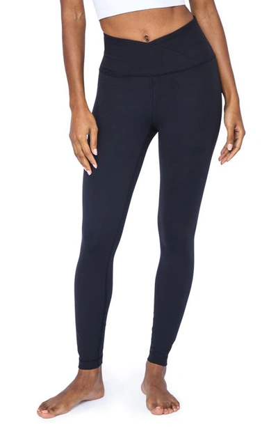 Shop 90 Degree By Reflex Carbon Interlink Crossover Ankle Leggings In Black