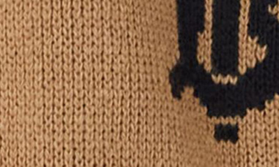 Shop Burberry Nadine Tb Monogram Wool Cardigan In Camel
