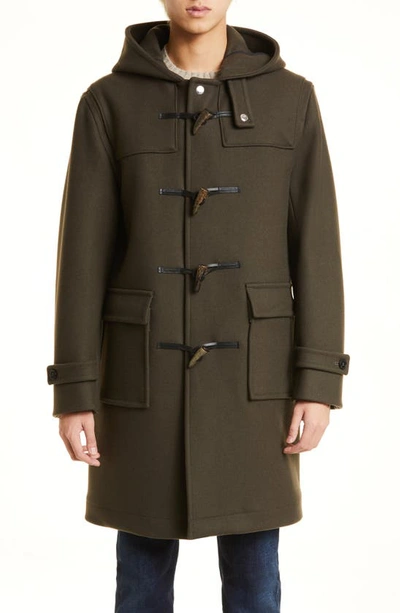 Shop Mackintosh Weir Wool Duffle Coat In Dk Olive