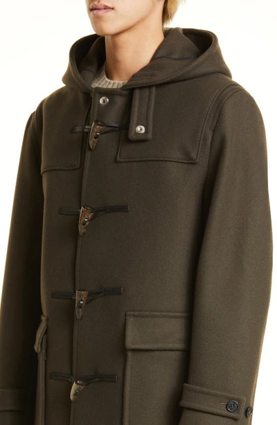 Shop Mackintosh Weir Wool Duffle Coat In Dk Olive