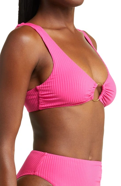 Shop Vitamin A ® Skylar Ribbed O-ring Bikini Top In Zinnia Ecorib