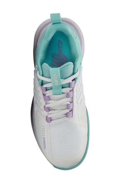 Shop K-swiss Ultrashot 3 Tennis Shoe In Brilliant Wht/angel Blue/lilac