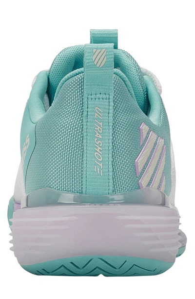 K-swiss Ultrashot 3 Tennis Shoe In Brilliant Wht/angel Blue/lilac