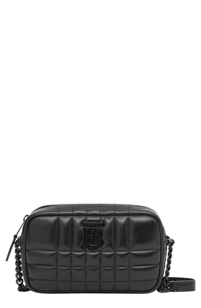 Shop Burberry Mini Lola Quilted Leather Camera Bag In Black