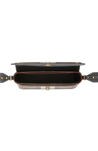 Burberry Medium Note Check & Leather Crossbody Bag In Dark Birch Brown