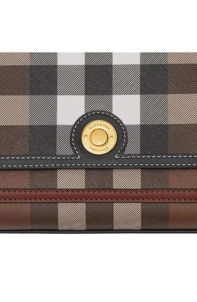 Burberry Medium Note Check & Leather Crossbody Bag In Dark Birch Brown