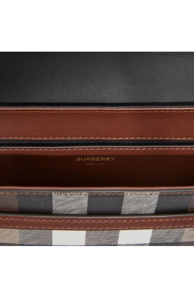 Burberry Medium Note Check & Leather Crossbody Bag In Dark Birch Brown