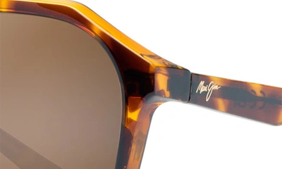 Shop Maui Jim Wedges 57mm Polarized Aviator Sunglasses In Tortoise With Amber Interior