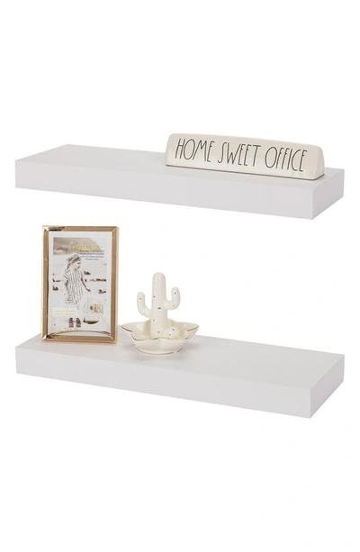 Sorbus Set Of 2 Floating Shelves In White