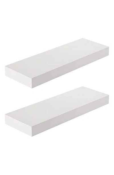 Sorbus Set Of 2 Floating Shelves In White