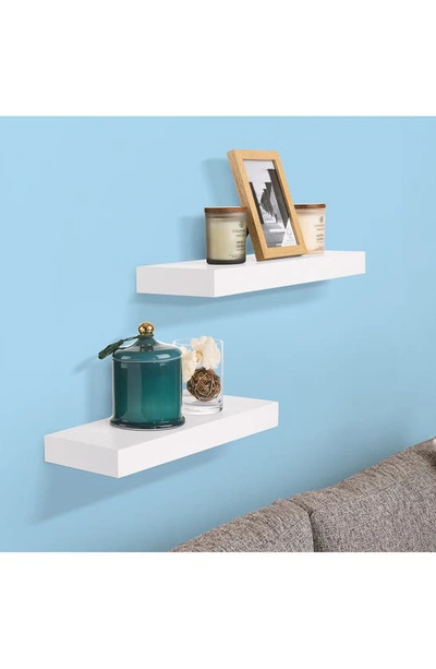 Sorbus Set Of 2 Floating Shelves In White