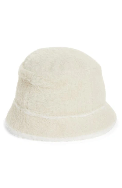 Shop Jacquemus Le Bob Neve Faux Fur Bucket Hat In Off-white
