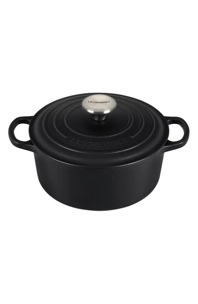 Shop Le Creuset 3 1/2-quart Signature Round Enamel Cast Iron French/dutch Oven In Licorice