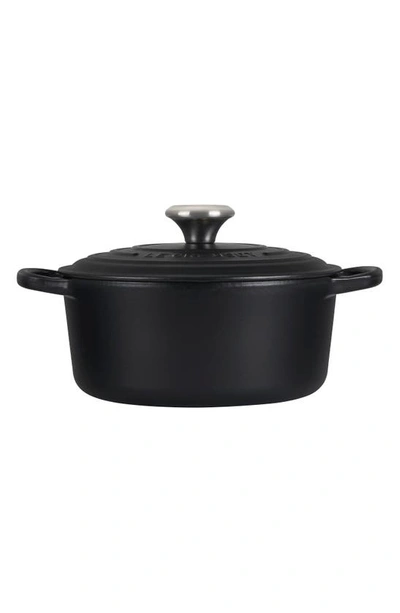 Shop Le Creuset 3 1/2-quart Signature Round Enamel Cast Iron French/dutch Oven In Licorice