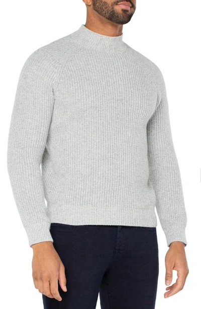 Shop Liverpool Los Angeles Shaker Stitch Mock Neck Sweater In Light Grey Multi