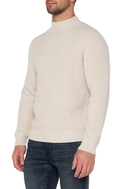 Shop Liverpool Los Angeles Shaker Stitch Mock Neck Sweater In Oatmeal Multi