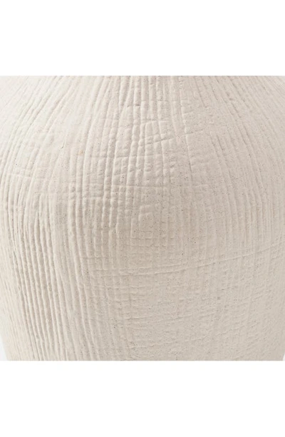 Shop Renwil Akasia Stoneware Vase In Matte Ivory Finish