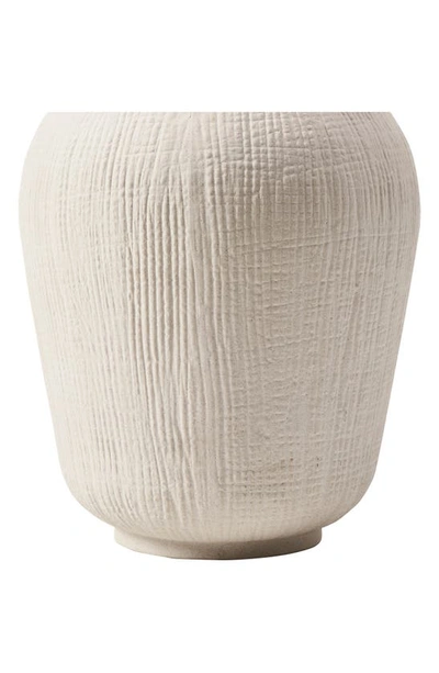 Shop Renwil Akasia Stoneware Vase In Matte Ivory Finish