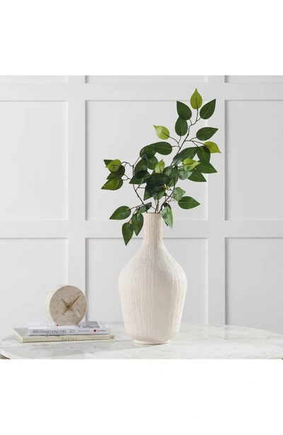 Shop Renwil Akasia Stoneware Vase In Matte Ivory Finish