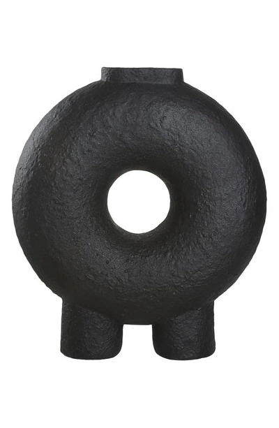 Shop Renwil Ezra Glazed Porcelain Vase In Matte Black Finish