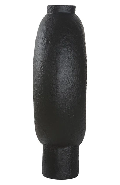 Shop Renwil Ezra Glazed Porcelain Vase In Matte Black Finish