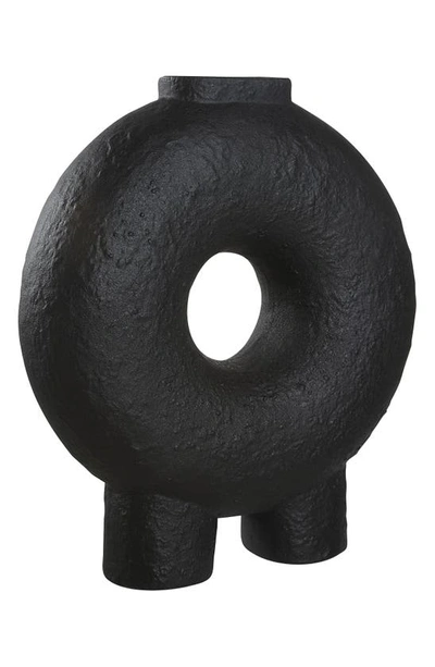 Shop Renwil Ezra Glazed Porcelain Vase In Matte Black Finish