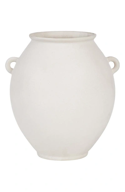 Renwil Yelva Stoneware Vase In Matte Off-white Finish