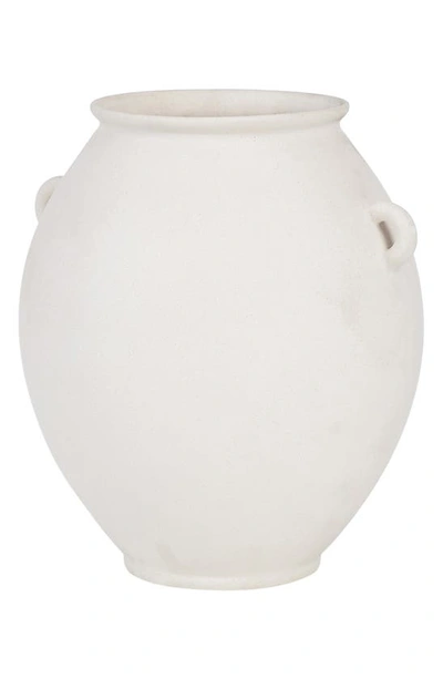 Renwil Yelva Stoneware Vase In Matte Off-white Finish