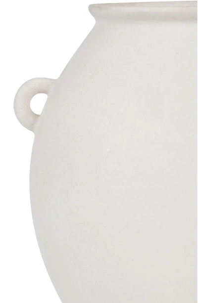 Renwil Yelva Stoneware Vase In Matte Off-white Finish
