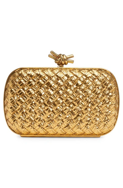Gold Knot minaudière Intrecciato-leather clutch bag, Bottega Veneta
