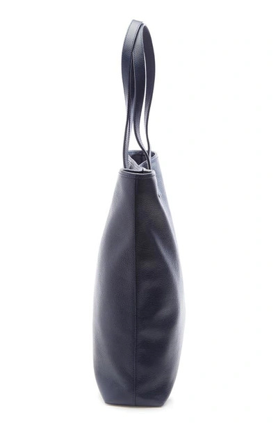 Royce New York Personalized Tall Tote & Wristlet In Navy Blue - Silver Foil