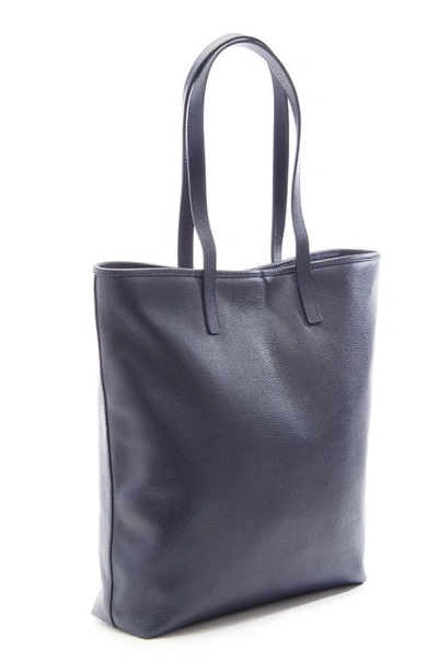 Royce New York Personalized Tall Tote & Wristlet In Navy Blue - Silver Foil