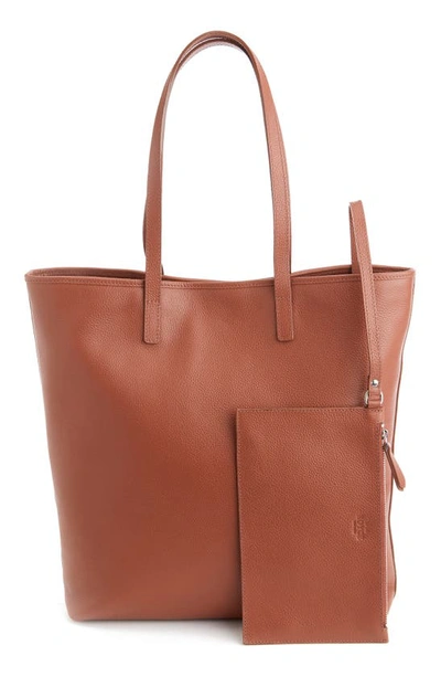 Shop Royce New York Personalized Tall Tote & Wristlet In Tan - Deboss