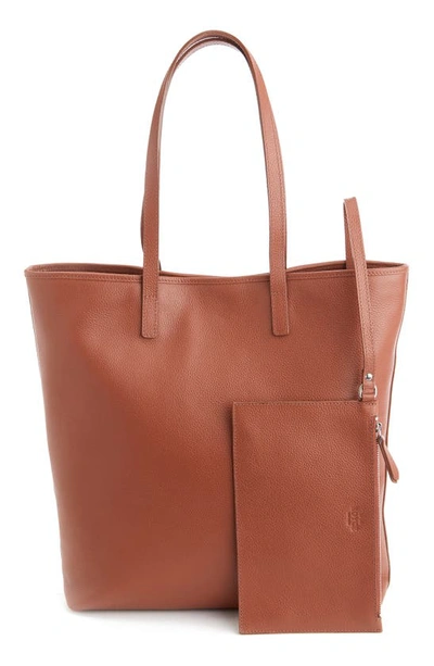 Shop Royce New York Personalized Tall Tote & Wristlet In Tan - Gold Foil