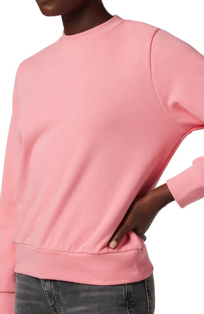 Shop Hudson Knotted Cutout Back Cotton Sweatshirt In Flamingo Flume