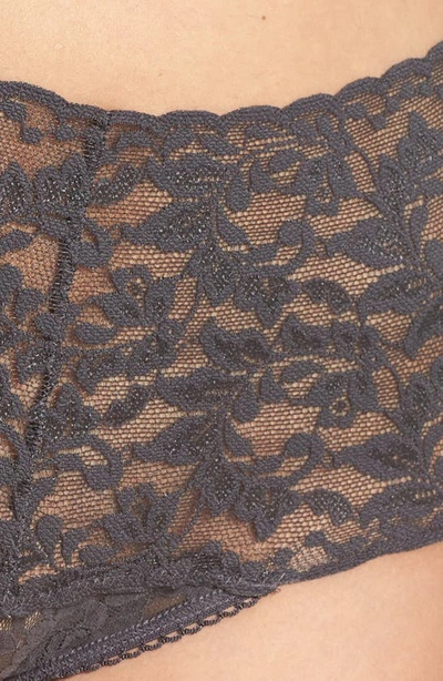 Hanky Panky Retro Lace V-kini In Granite