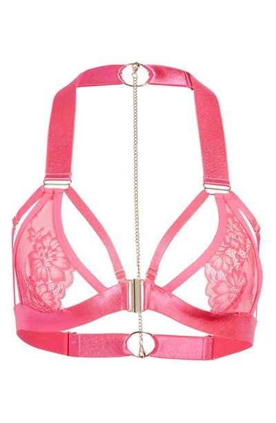 Hunkemoller Clementine Strappy Lace Bralette In Pink Peacock | ModeSens