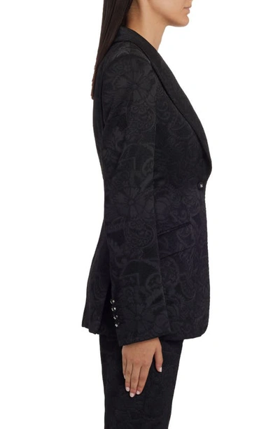 Shop Dolce & Gabbana Floral Jacquard Blazer In Black