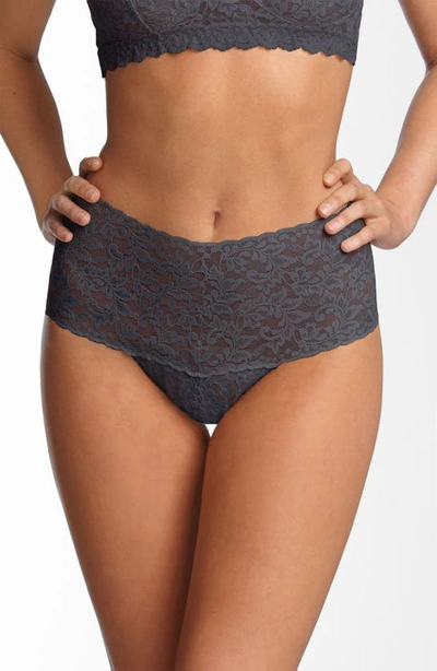 Shop Hanky Panky Retro High Waist Thong In Granite