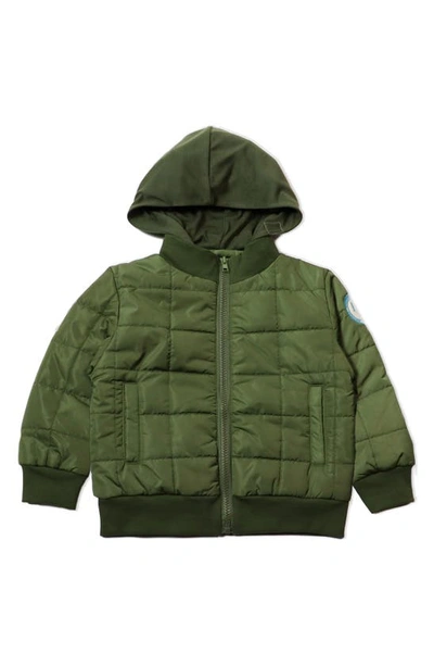 Shop Thoughtfully Hooded Puffer Jacket With Removable Hood In Olive