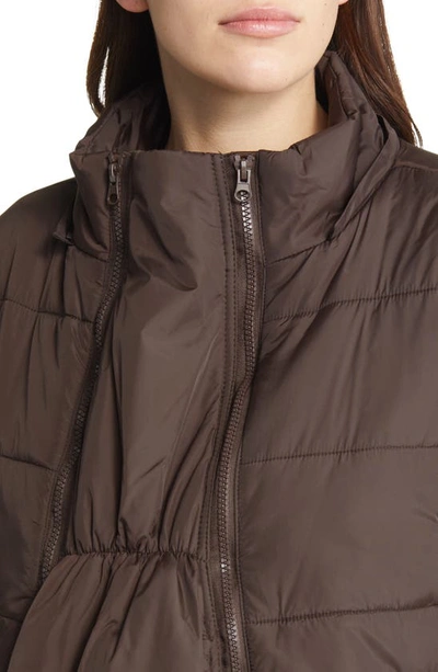 Shop Modern Eternity Leia 3-in-1 Water Resistant Maternity/nursing Puffer Jacket With Removable Hood In Dark Chocolate
