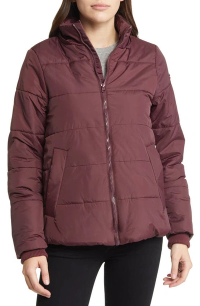 Modern Eternity Leia 3-in-1 Water Resistant Maternity/nursing Puffer Jacket With Removable Hood In Burgundy