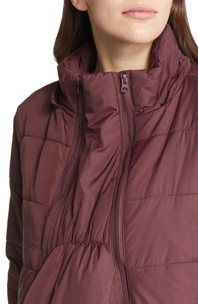 Shop Modern Eternity Leia 3-in-1 Water Resistant Maternity/nursing Puffer Jacket With Removable Hood In Burgundy